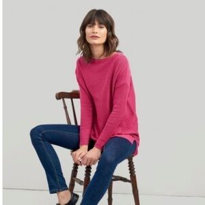Joules Knitwear Womens Lilly Boat Neck Sweater in Deep Fuchsia